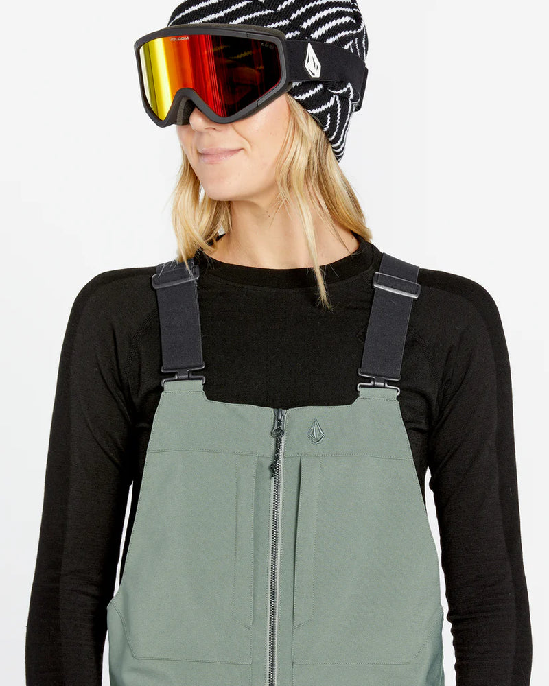 Volcom Womens Swift Bib Overalls - Lichen Green