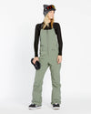 Volcom Womens Swift Bib Overalls - Lichen Green