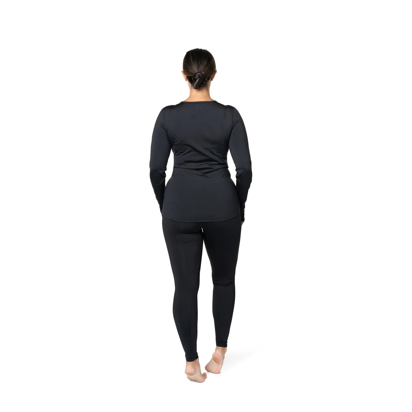 Hot Chillys Womens Micro-Elite Chamois Crewneck Baselayer - Black