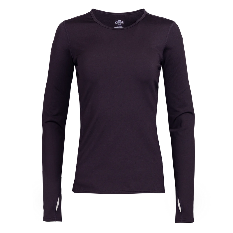 Hot Chillys Womens Micro-Elite Chamois Crewneck Baselayer - Black