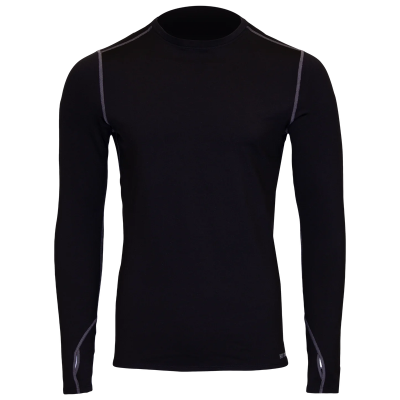 Hot Chillys Mens Micro-Elite Chamois Crewneck Baselayer - Black