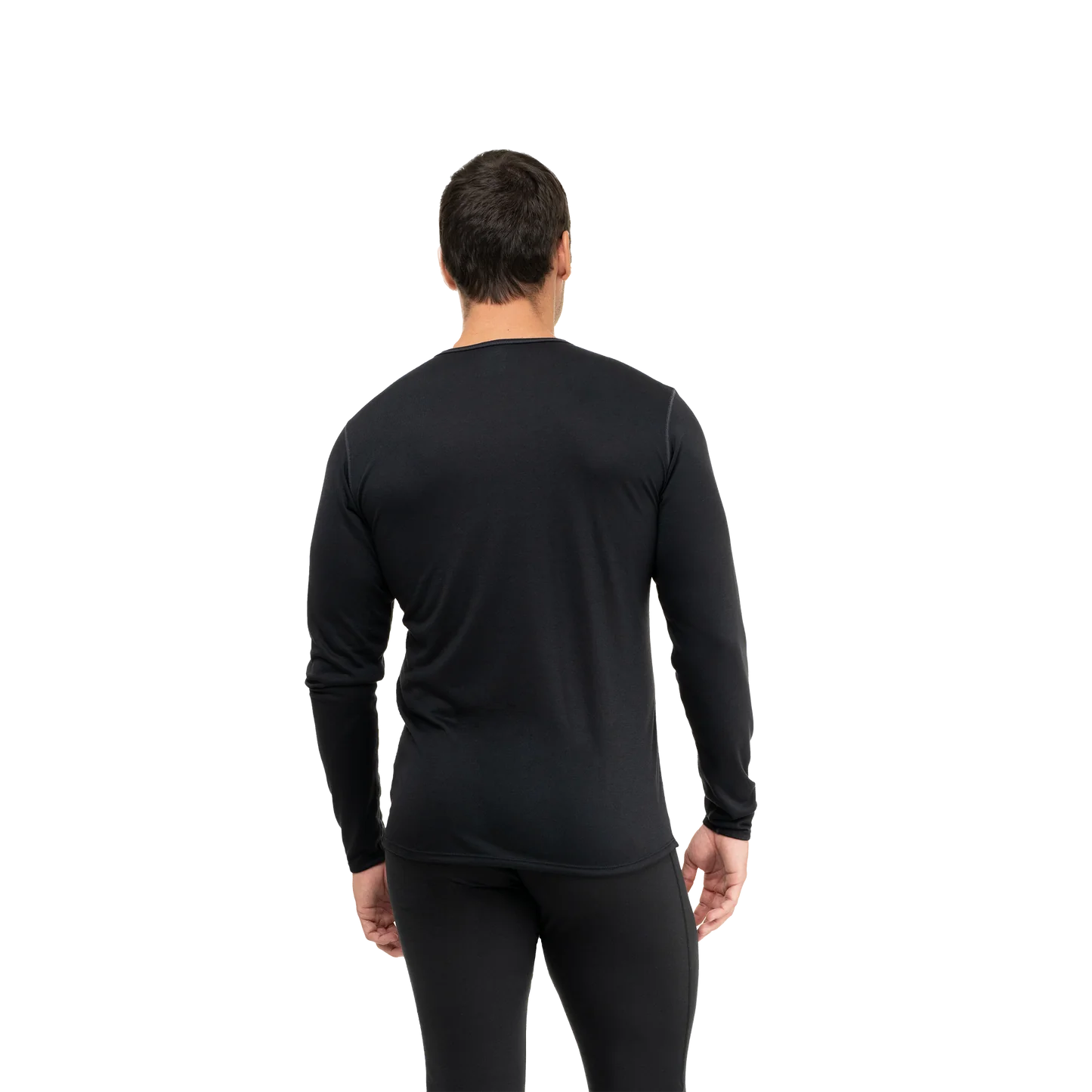 Hot Chillys Mens Pepper Bi-Ply Crewneck Baselayer - Black