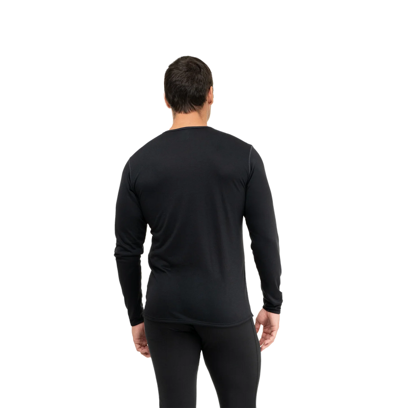 Hot Chillys Mens Pepper Bi-Ply Crewneck Baselayer - Black