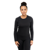 Hot Chillys Womens Pepper Bi-Ply Crewneck Baselayer - Black