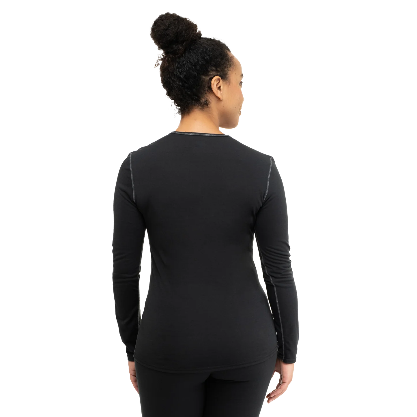 Hot Chillys Womens Pepper Bi-Ply Crewneck Baselayer - Black