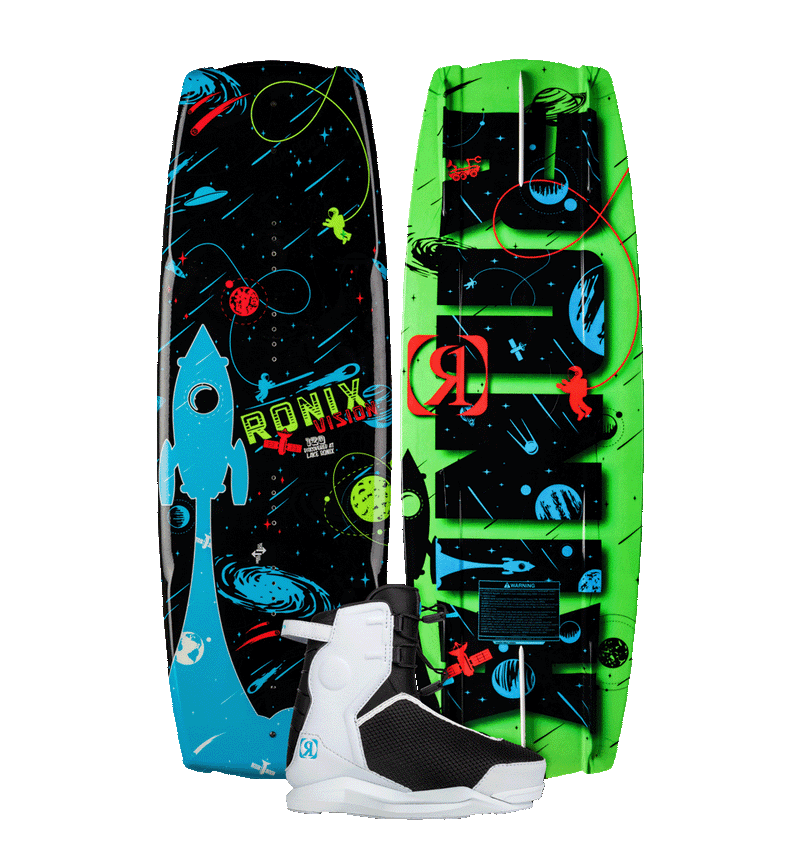 2024 Ronix Vision With Vision Pro Bindings Kids Wakeboard Package