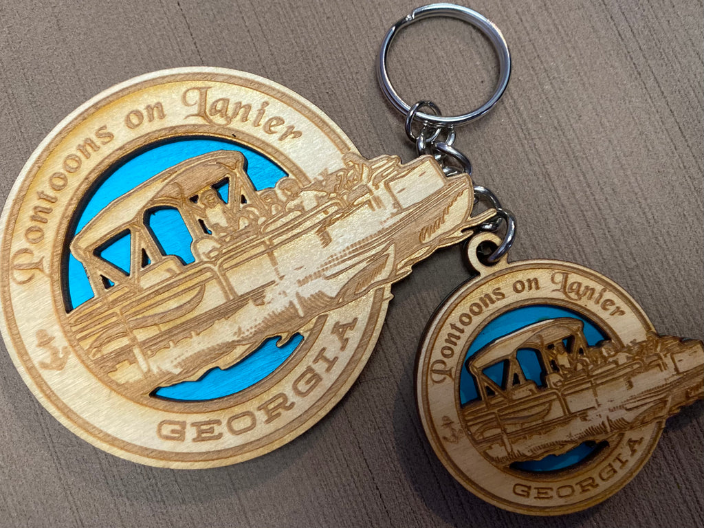 Pontoons On Lake Lanier - Key Chain - pullproshop.com