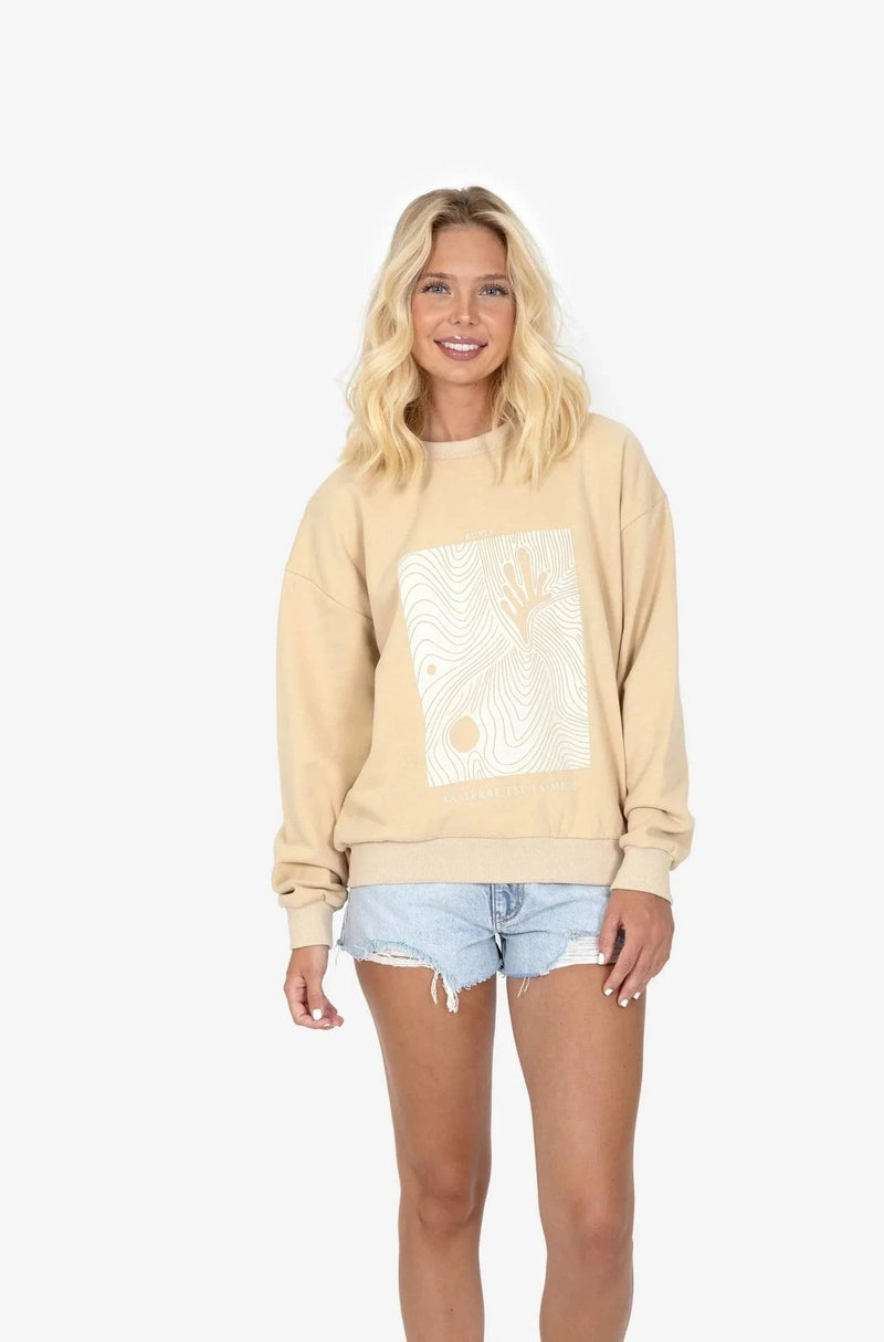 Rusty La Muse Oversized Crew Fleece